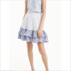 J. Crew Women's Skirt 10 Layer Ruffle Hem Blue